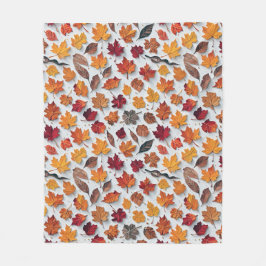 Manta Polar Patrón floral con hojas caídas 4 - Mapa