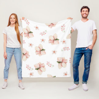 Manta Polar Patrón floral continuo de acuarela suave