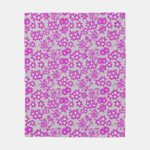 Manta Polar Patrón floral D02.pink.b Gris BG