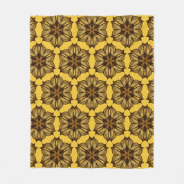 Manta Polar Patrón floral de abstracto amarillo