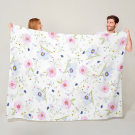 Manta Polar Patrón floral de bonito