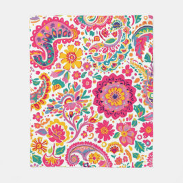 Manta Polar Patrón floral de cachemira