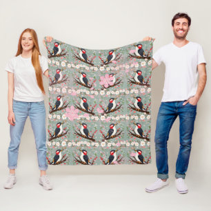 Manta Polar Patrón Floral de Carpintero