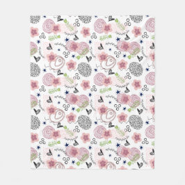 Manta Polar Patrón floral de corte