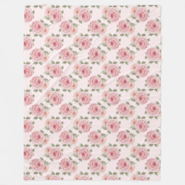 Manta Polar patrón floral de cottage de jardín de rosa rosa an
