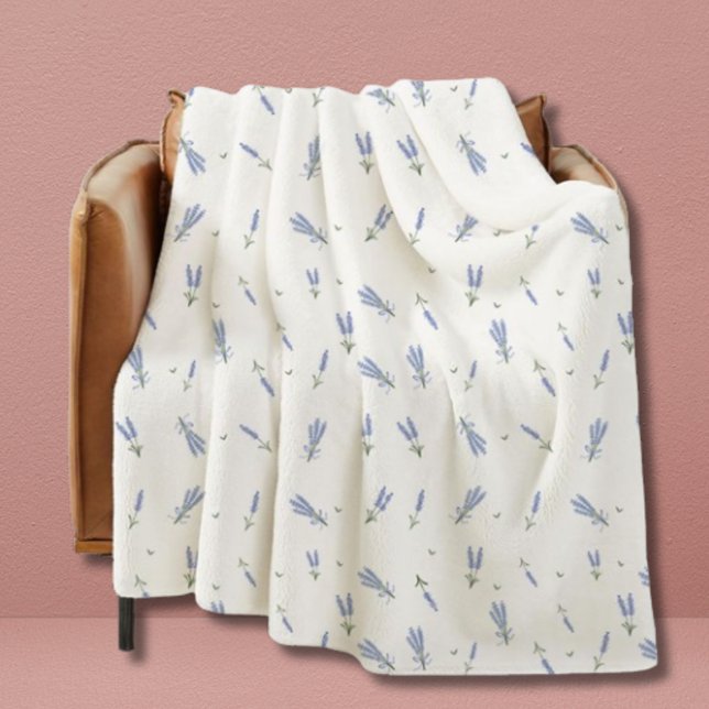 Manta Polar Patrón floral de Dorm Lavender Wildflower (lavender throw blanket)