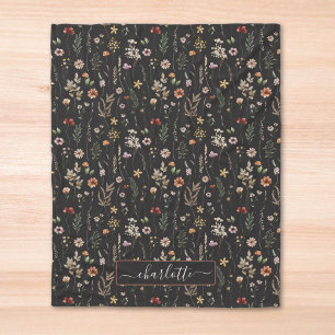 Manta Polar Patrón floral de flores silvestres bonitas acuarel