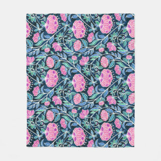 Manta Polar Patrón floral de Jewel Toned Boho Chalk Chintz