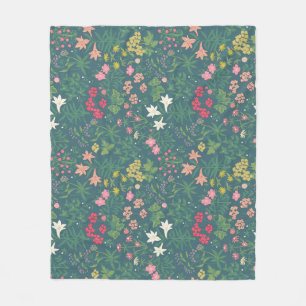 Manta Polar Patrón floral de los jardines de primavera estilo 