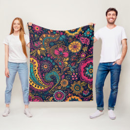 Manta Polar Patrón floral de paisley