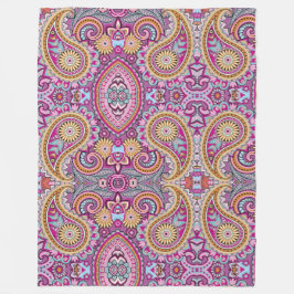 Manta Polar Patrón floral de paíslí boho vibrante | Arte color