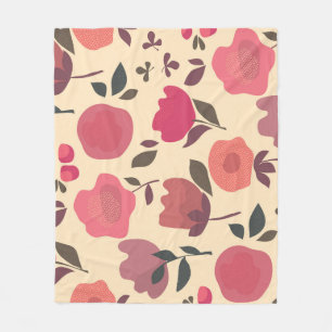 Manta Polar Patrón Floral De Polvo Estilo Boho.