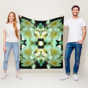 Manta Polar Patrón floral de Rosas de juego blanco salvajes