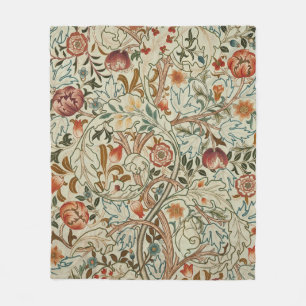 Manta Polar Patrón floral de William Morris Acanthus Embroider