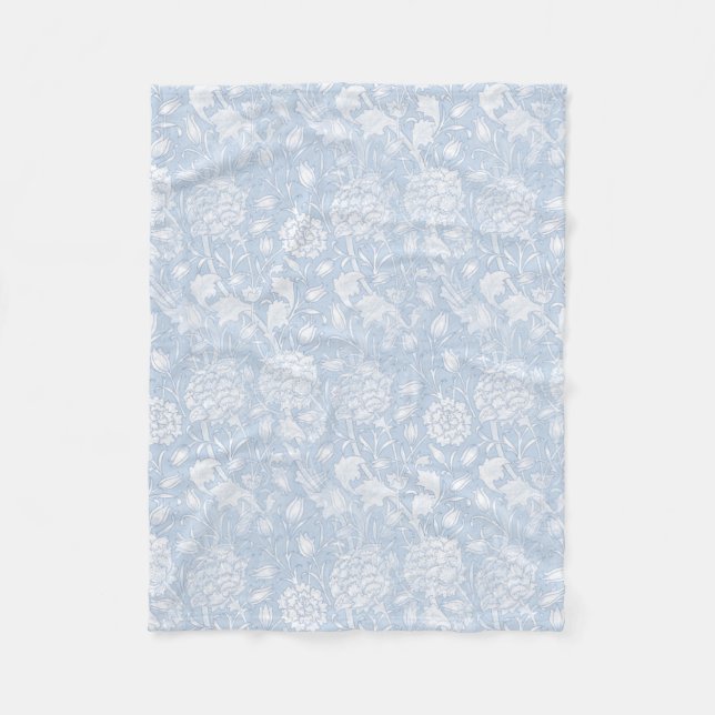 Manta Polar Patrón floral de William Morris en azul (Anverso)