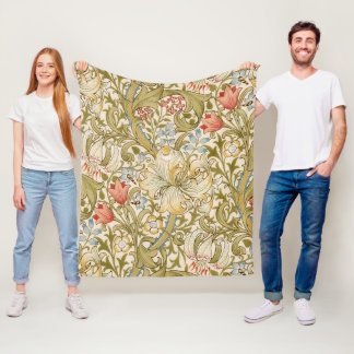 Manta Polar Patrón floral de William Morris Lily Art Nouveau