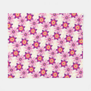 Manta Polar Patrón floral decorativo rosa púrpura Astra modern