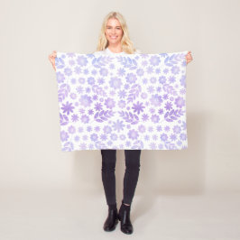 Manta Polar Patrón floral dibujado a mano de lavanda
