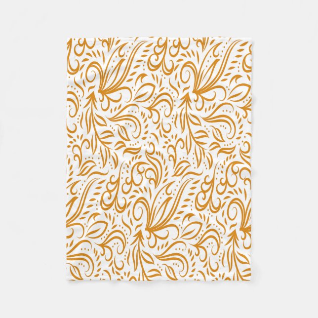 Manta Polar Patrón floral elegante (Anverso)