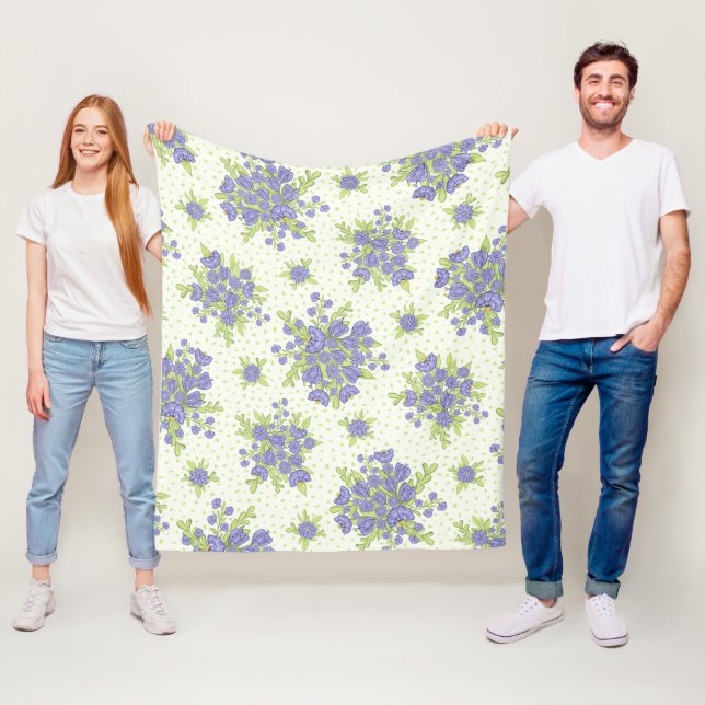 Manta Polar Patrón floral elegante (In situ)