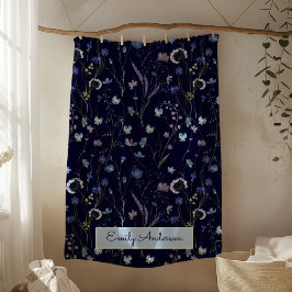 Manta Polar Patrón Floral Flor Silvestre Bonito Púrpura Azul