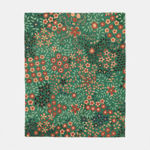 Manta Polar Patrón floral japonés bonito vintage