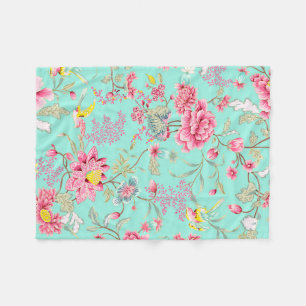 Manta Polar Patrón floral japonés vintage de chinoiserie en me