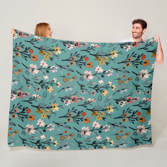 Manta Polar Patrón floral moderno elegante decoración casera a (In situ)