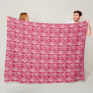 Manta Polar Patrón floral rojo y blanco