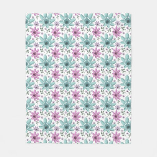 Manta Polar Patrón Floral Sin Costuras Pastel