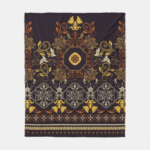 Manta Polar Patrón floral sin fisuras. Decoración india vintag