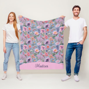 Manta Polar Patrón floral sin soldadura