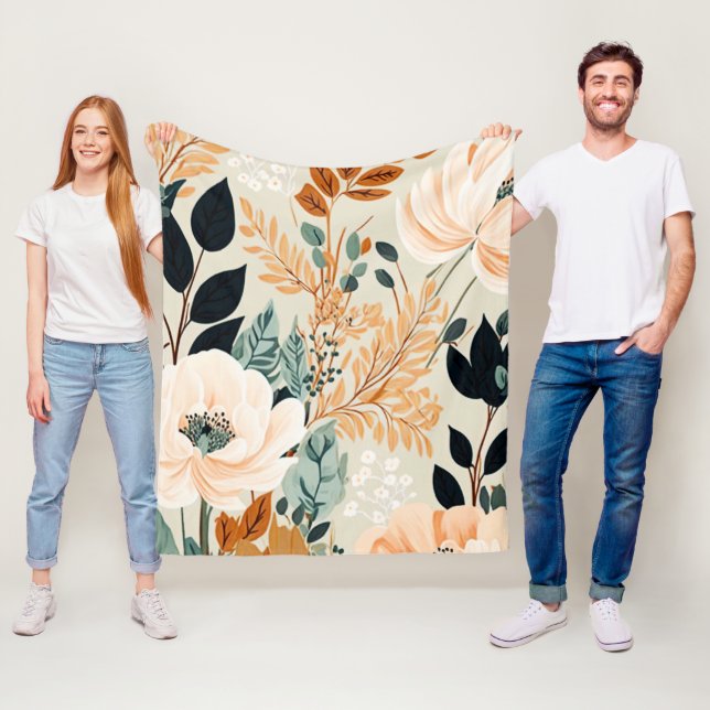 Manta Polar Patrón floral sin soldadura botánico otoño (In situ)