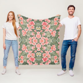 Manta Polar Patrón floral sin soldadura Flores de geranio