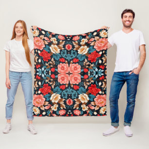 Manta Polar Patrón floral sin solera Diseño elegante y sin tie