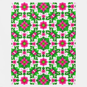 Manta Polar Patrón floral tropical vibrante