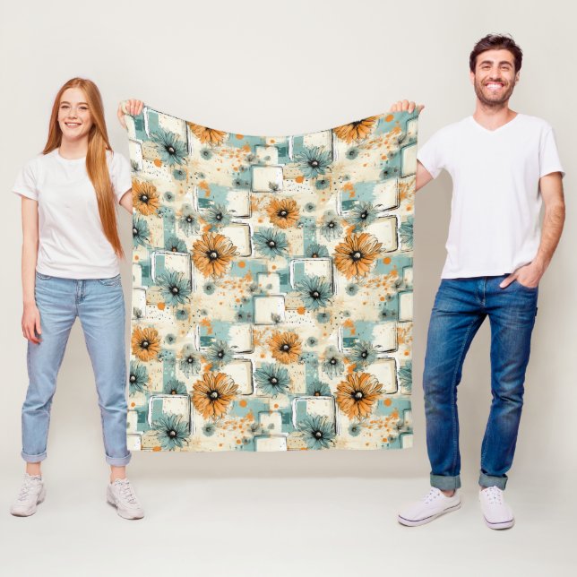 Manta Polar Patrón floral vintage (3) (In situ)