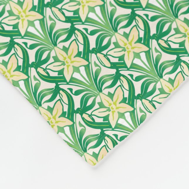 Manta Polar Patrón floral vintage Art Nouveau (Esquina)