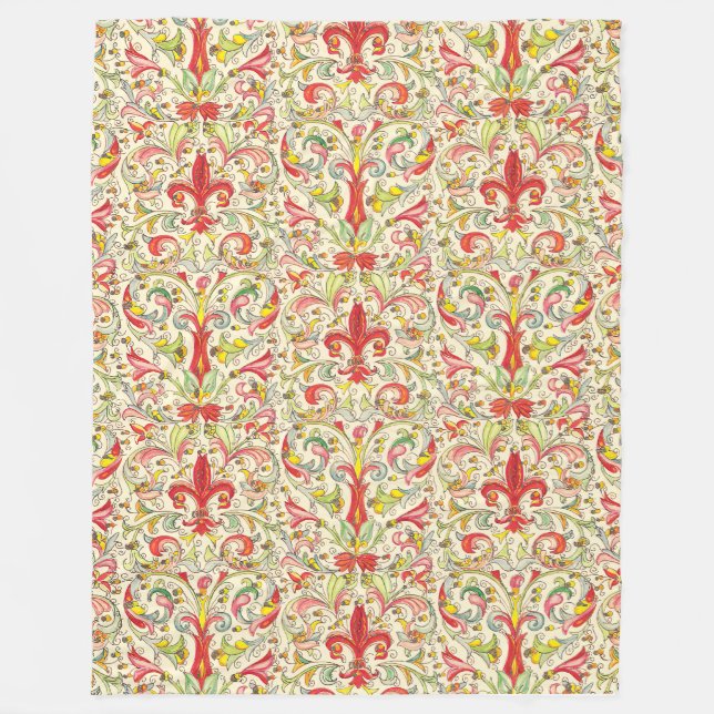 Manta Polar Patrón florentino italiano Fleur de Lis (Anverso)