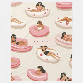 Manta Polar Patrón flotante de piscina de verano personalizado