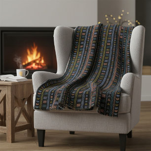 Manta Polar Patrón folclórico escandinavo Cosy Throw Blanket