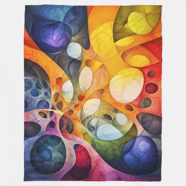 Manta Polar Patrón fractal psicodélico (Anverso)