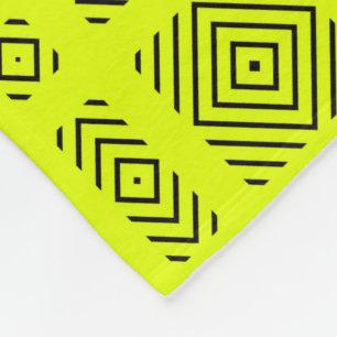 Manta Polar Patrón geométrico amarillo limón