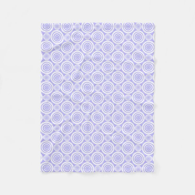 Manta Polar Patrón Geométrico Azul Periwinkle Pastel (Anverso)