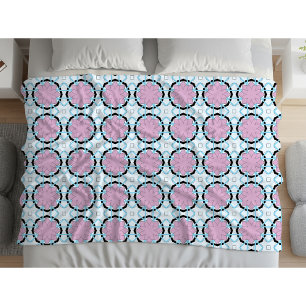 Manta Polar Patrón geométrico circular rosa