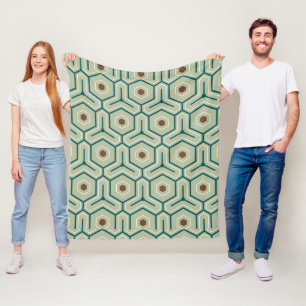 Manta Polar Patrón geométrico con hexágonos entrelazados