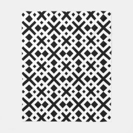 Manta Polar Patrón geométrico cuadrado de la Cruz blanca negra