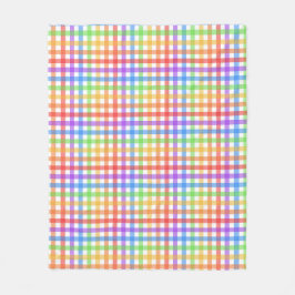 Manta Polar Patrón geométrico de cuadros de gingham de arcoíri