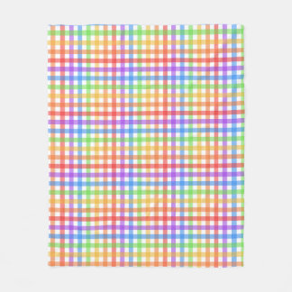 Manta Polar Patrón geométrico de cuadros de gingham de arcoíri