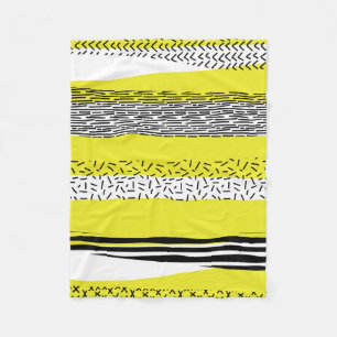 Manta Polar Patrón geométrico de mezcla de amarillo y negro